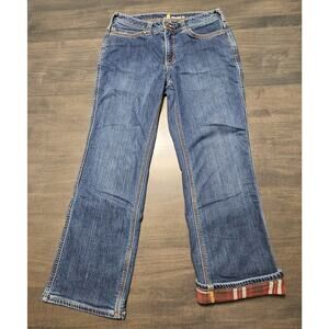 Carhartt Women's Flannel Lined Jeans Sz 8 Short Insulated Workwear Denim Pants